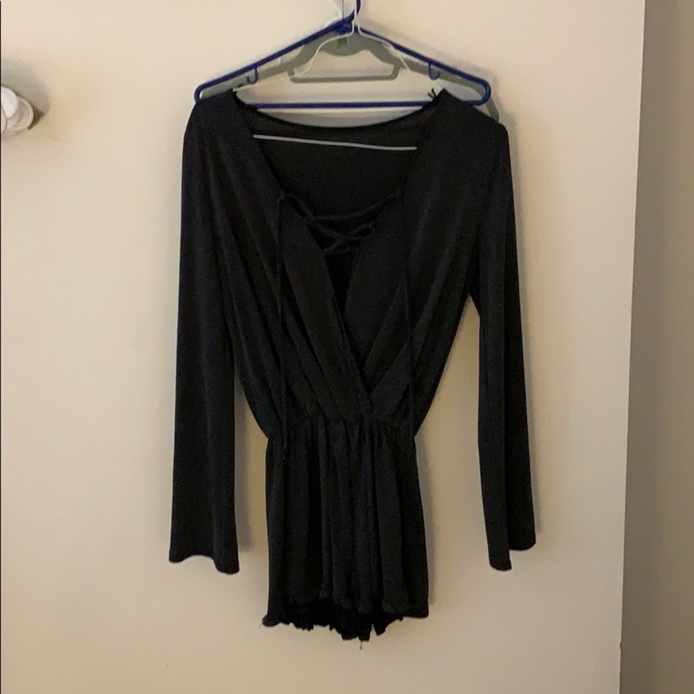 Front Tie long sleeve Romper